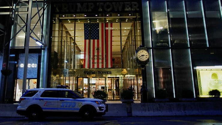 ניידת משטרה נשיא ארה"ב ל שעבר דונלנד טראמפ מגדל ניו יורק
