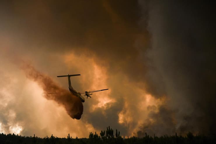 צרפת שריפת יער במחוז ז'ירונד דרום מערב המדינה 