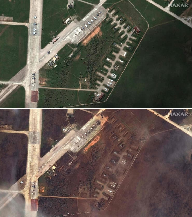 פיצוצים בסיס סאקי חצי האי קרים מטוסי רוסיה הושמדו אוקראינה לא אישרה לפני אחרי