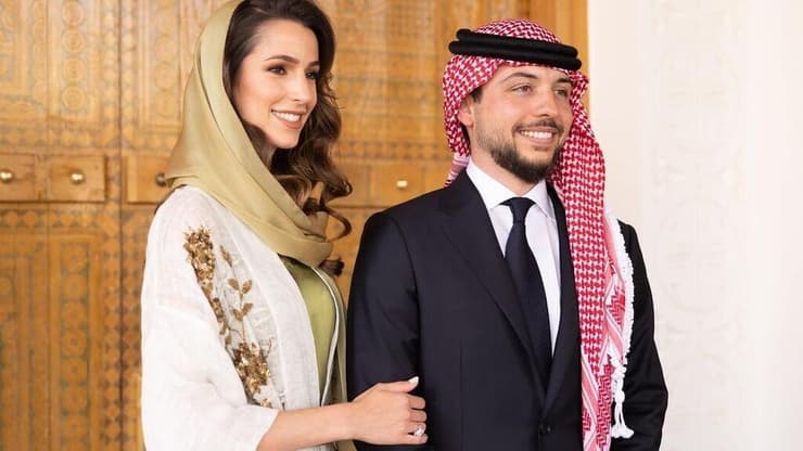  ירדן סעודיה טקס אירוסין יורש העצר הירדני הנסיך חוסיין עם רג'ווה א-סייף הסעודית