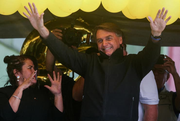 נשיא ברזיל ז'איר בולסונרו ב עצרת בחירות