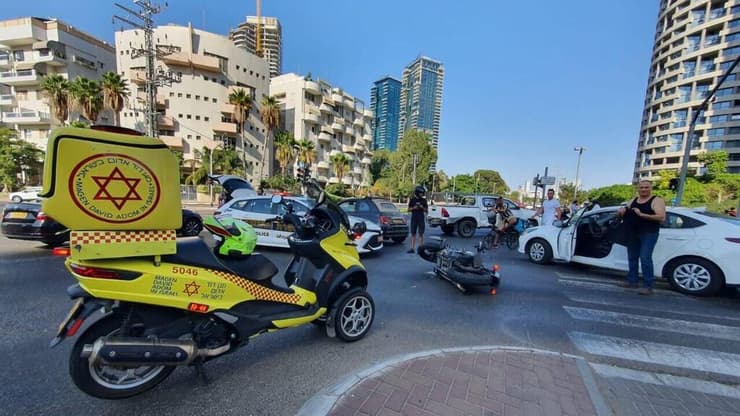 זירת התאונה בתל אביב