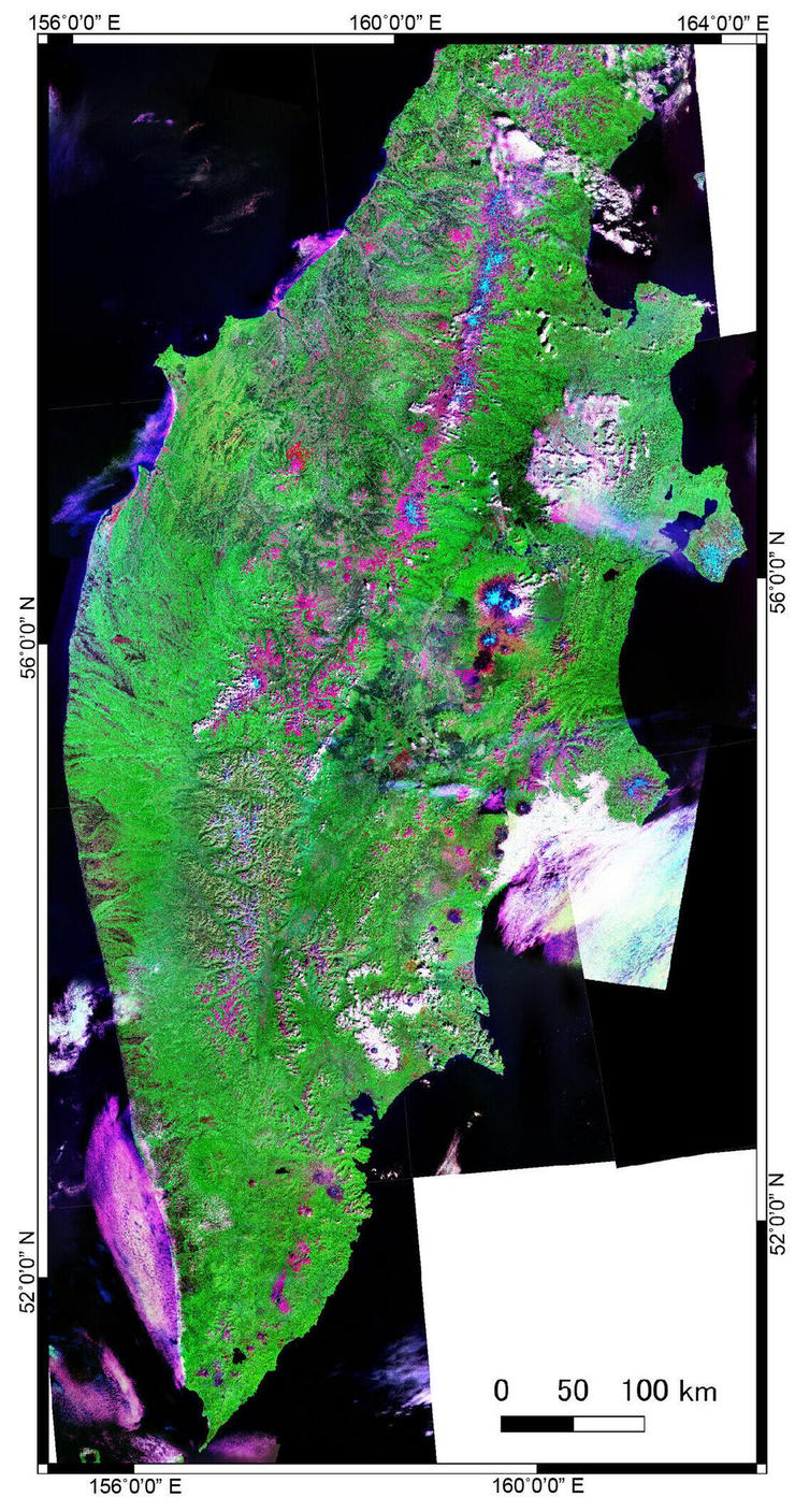 תמונת לווין של חצי האי קמצ'טקה