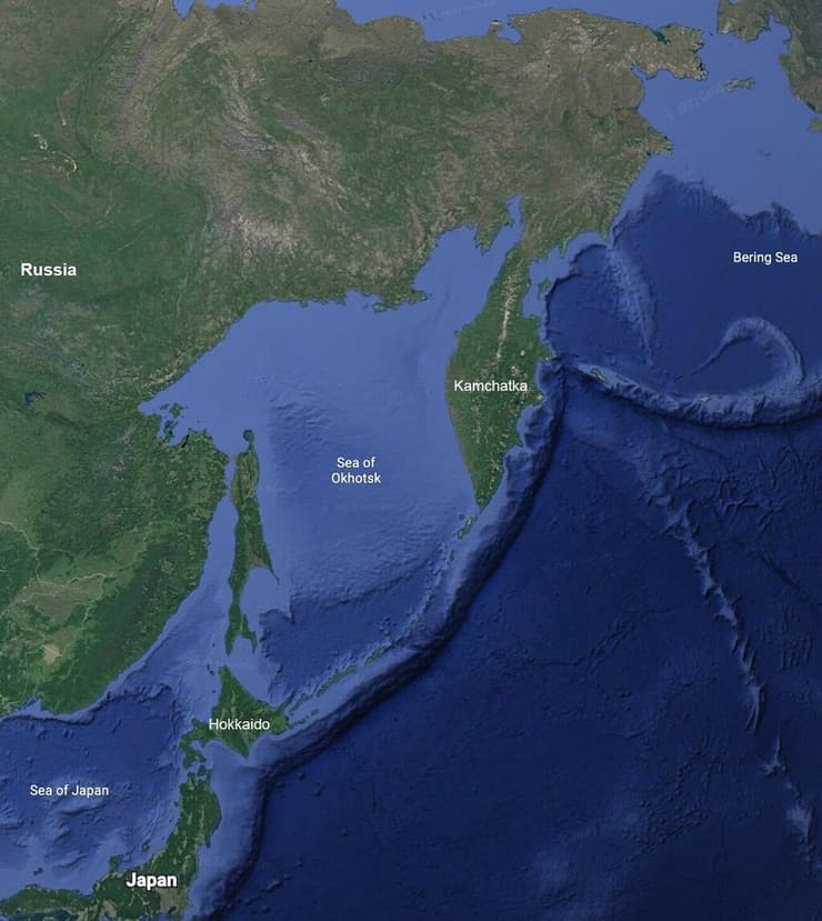 מפה המציגה את חצי האי קמצ'טקה