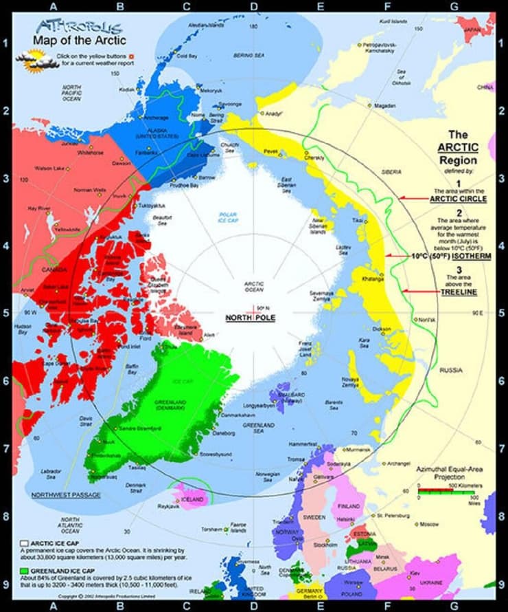 מפת האזור הארקטי