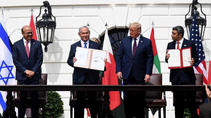 חתימת הסכם השלום בין ישראל לאיחוד האמירויות ובחריין בבית הלבן