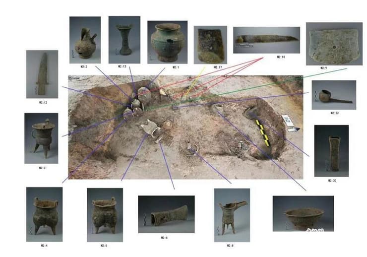 ממצאים שנחשפו בקבר שבאתר הארכיאולוגי של שושלת שאנג בג'נגג'ואו