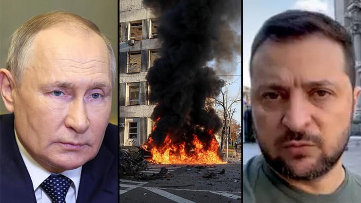 זלנסקי, פוטין והאש בקייב 