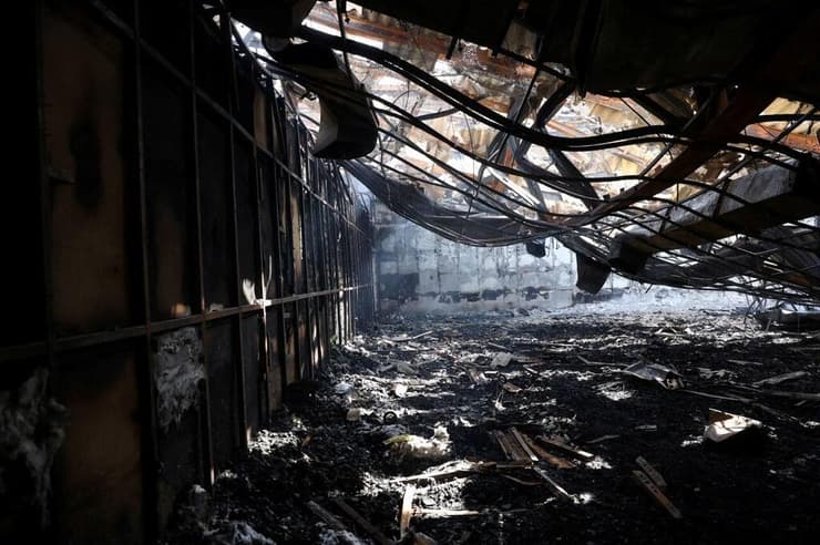 נזקי שריפה שפרצה ב  כלא אווין טהרן איראן במהלך מהומה שאירעה שם ב-15 באוקטובר