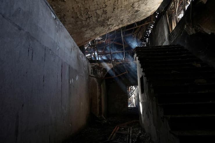 נזקי שריפה שפרצה ב  כלא אווין טהרן איראן במהלך מהומה שאירעה שם ב-15 באוקטובר