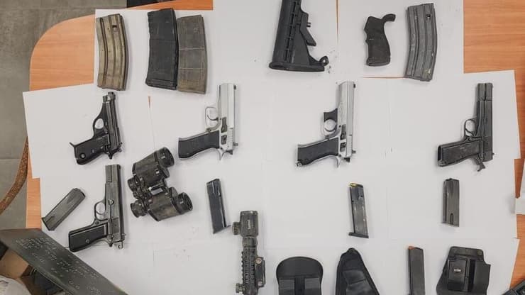 כלי הנשק שהמשטרה תפסה בזמן המעצר