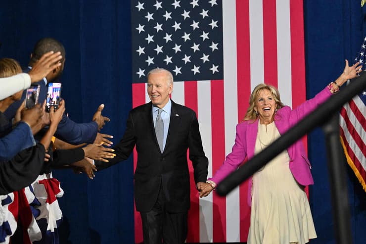 בחירות האמצע ארה"ב הנשיא ג'ו ביידן ב עצרת מרילנד 