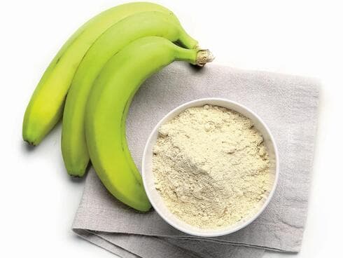 קמח בננה ירוקה. מהווה מצע לשגשוג חיידקי המעי הטובים ומשרה תחושת שובע לזמן ארוך