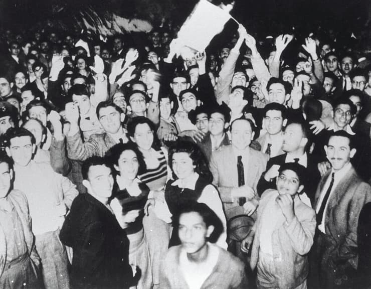 חגיגות בתל אביב לאחר ההצבעה באו"ם