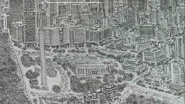 סטיבן ווילטשייר מצייר את מקסיקו סיטי