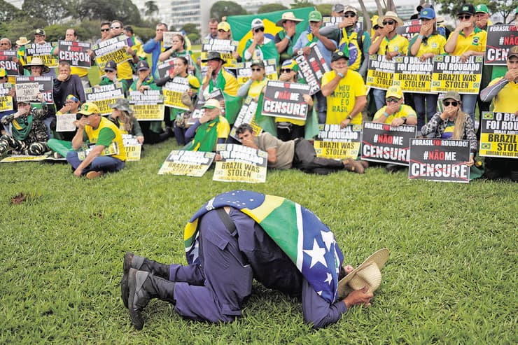 מחאה של תומכי נשיא ברזיל הקודם בולסונרו