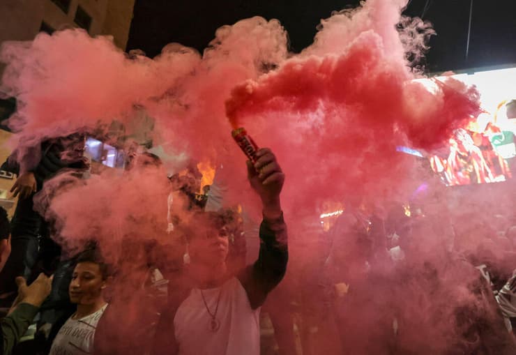 ניצחון מרוקו ב מונדיאל עלייה ל חצי גמר חגיגות ב חברון פלסטינים