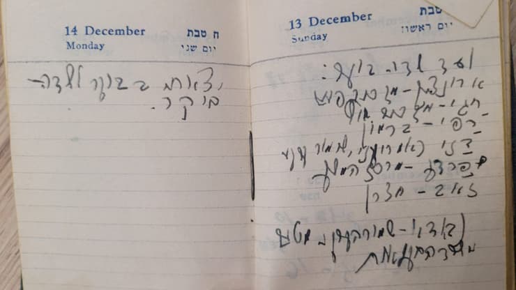 דף מהיומן ב-14 בדצמבר 1953