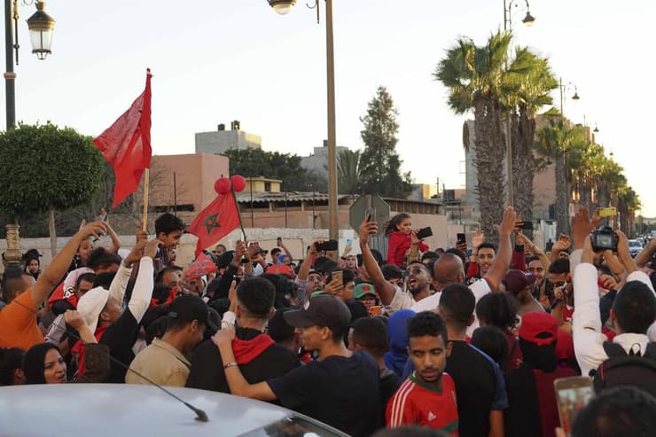 מרוקו חגיגות הניצחון על פורטוגל מונדיאל קטאר ב סהרה המערבית