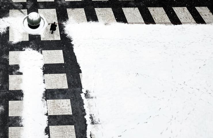 שלג ב שטרסבורג צרפת גל קור