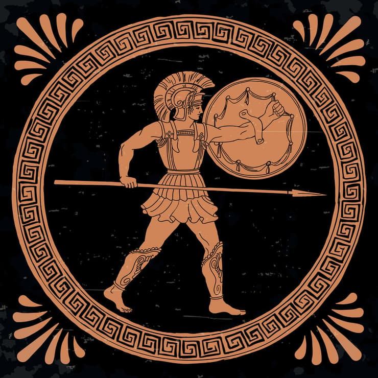 לוחם יווני עם חנית