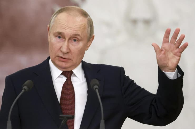 נשיא רוסיה ולדימיר פוטין נואם מלחמה אוקראינה