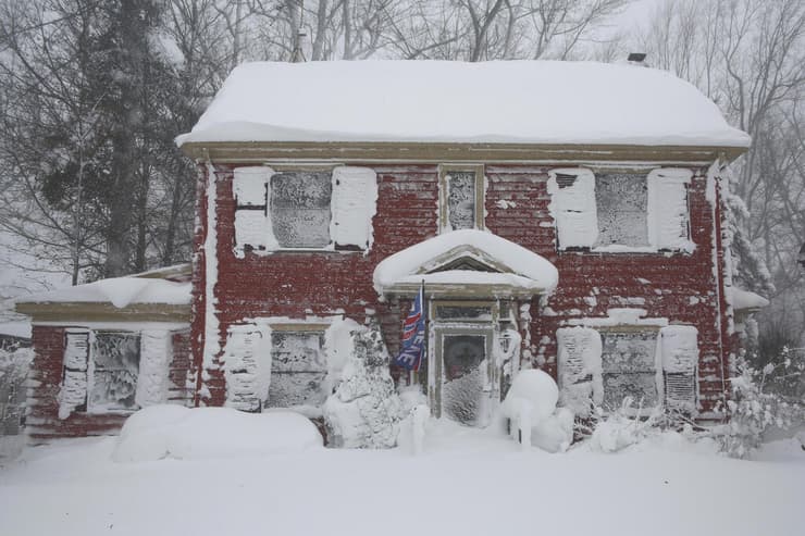 ארה"ב סופה סופת שלג פצצת ציקלון אמהרסט מדינת ניו יורק