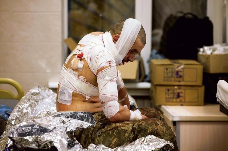 חייל פצוע בבית החולים בקרמאטורסק