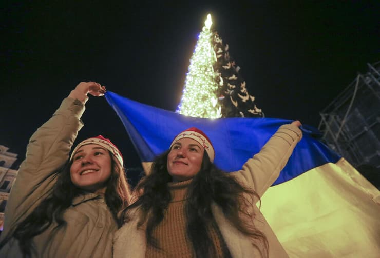 אוקראינה קייב חוגגים את השנה החדשה