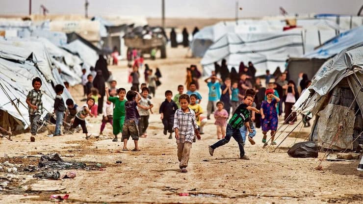 ילדים של לוחמי דאעש במחנה אל־גול בסוריה