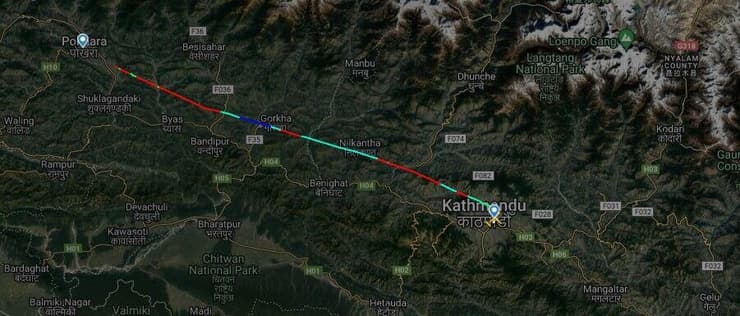 נפאל התרסקות מטוס 72 בני אדם ליד פוקארה רגע ההיעלמות מהמכ"ם