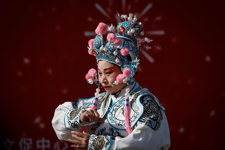 בייג'ינג סין חגיגות השנה הירחית החדשה שנת הארנב בצל מגפת הקורונה קורונה
