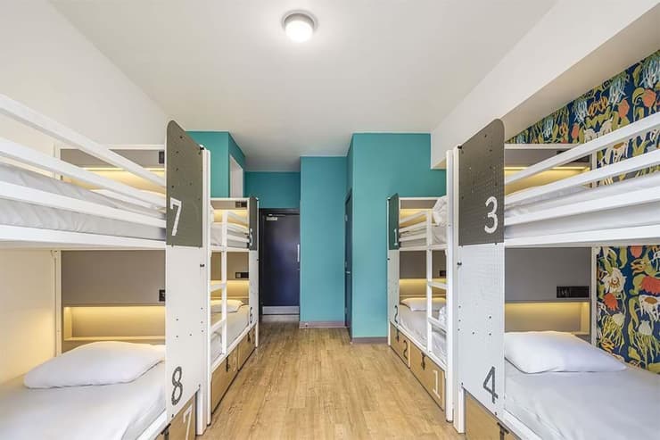 חדר משותף עם שמונה מיטות בג'נרייטור לונדון