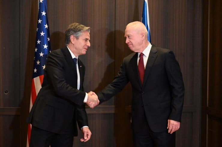 מזכיר המדינה של ארה"ב אנתוני בלינקן פגישה עם  שר הביטחון יואב גלנט