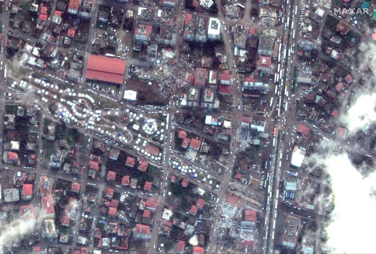 נורדאגי באזור גזיאנטפ צילום לוויין לפני ואחרי רעידת אדמה רעש טורקיה