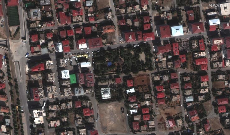 איסלחייה באזור גזיאנטפ צילום לוויין לפני ואחרי רעידת אדמה רעש טורקיה