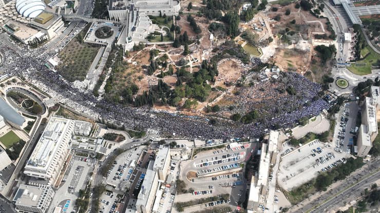 המחאה בירושלים מהרחפן