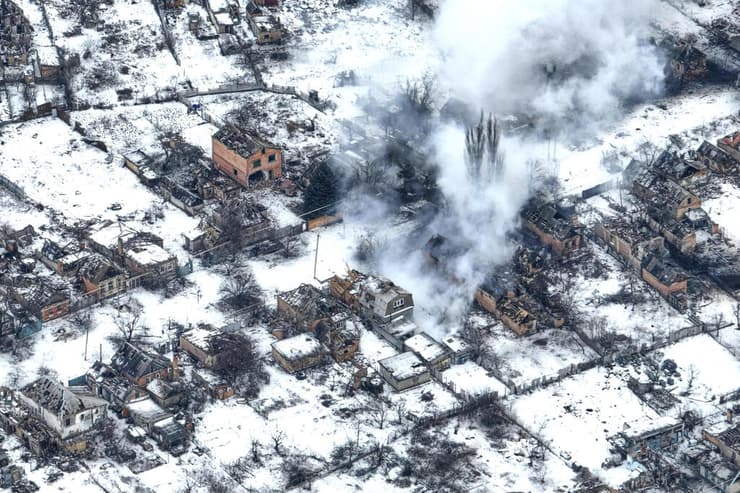 אוקראינה תמונות ה הרס ב בחמוט דונבאס 14 פברואר
