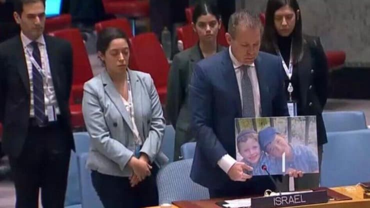 שגריר ישראל באו"ם גלעד ארדן נואם במועצת הביטחון באו"ם