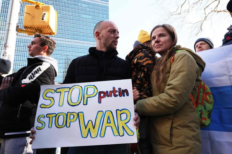 מטה האו"ם ניו יורק הפגנה למען אוקראינה