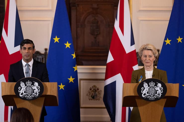 ראש ממשלת בריטניה רישי סונאק נשיאת הנציבות האירופית אורסולה פון דר ליין