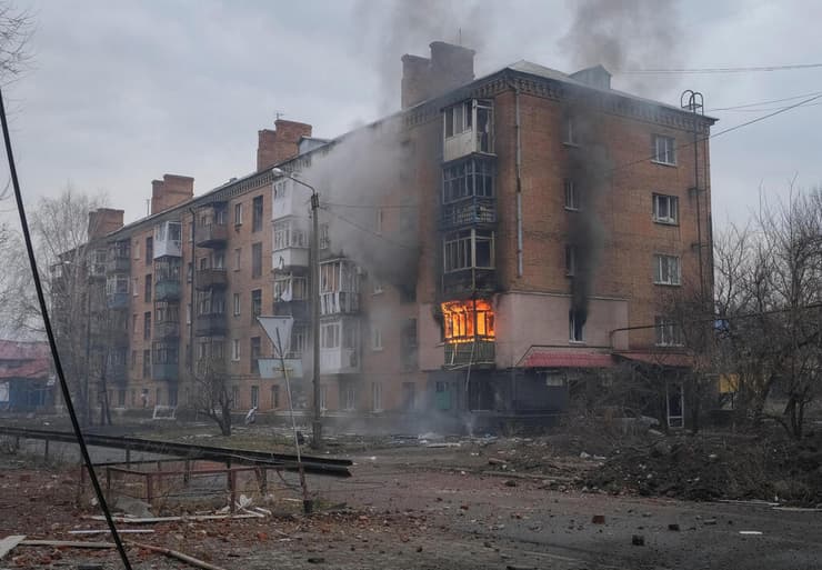 הרס ב בחמוט מלחמה אוקראינה מול רוסיה