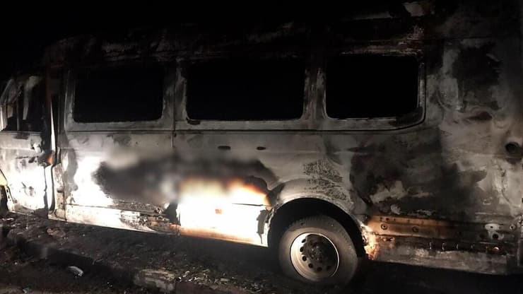 תיעוד מהצתת האוטובוסים והמיניבוסים על ידי חוליית עבריינים שניסו לגבות פרוטקשן בצפון