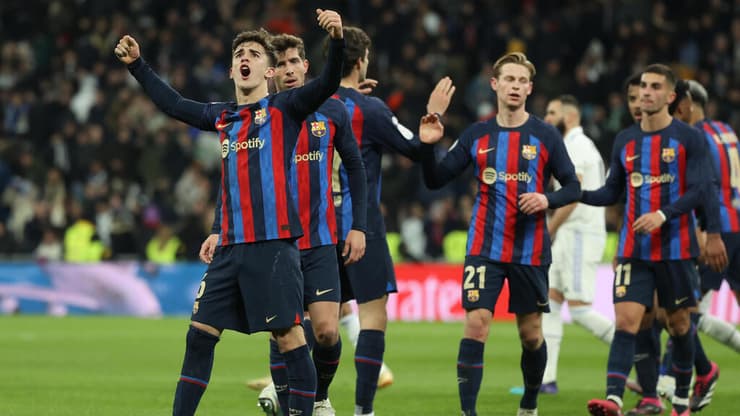 גאבי חוגג את הניצחון החשוב בברנבאו (צילום: EPA) גאבי