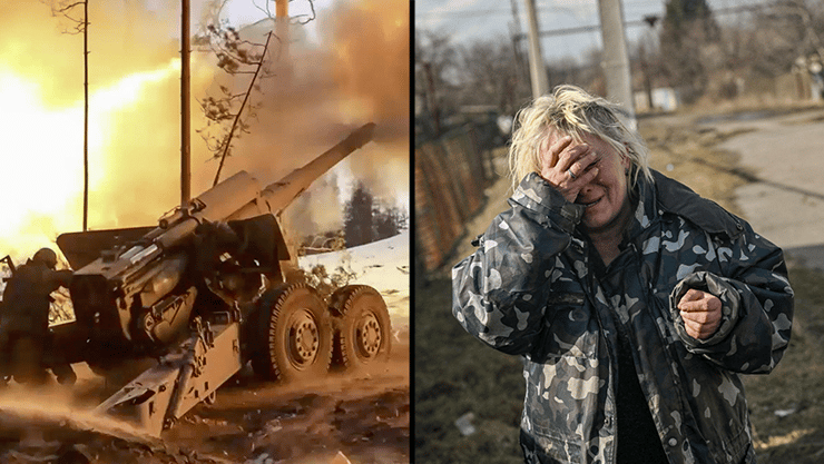 תיעוד של משרד ההגנה הרוסי צבא רוסיה ב זפוריז'יה אוקראינה