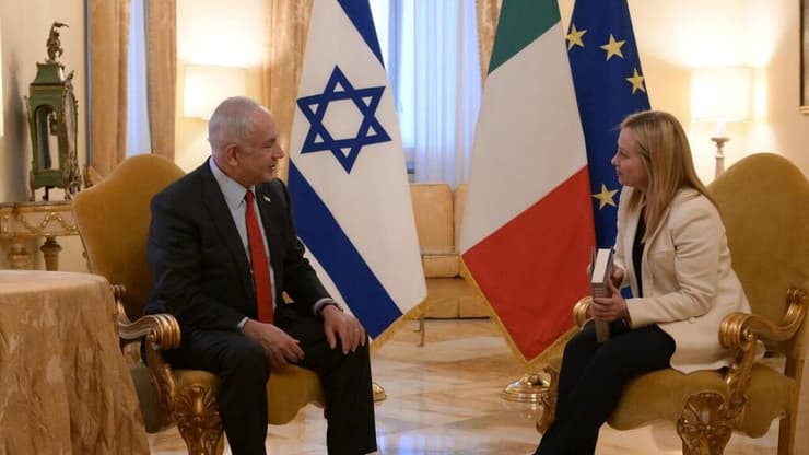 ראש הממשלה בנימין נתניהו עם ראש ממשלת איטליה  ג'ורג'ה מלוני