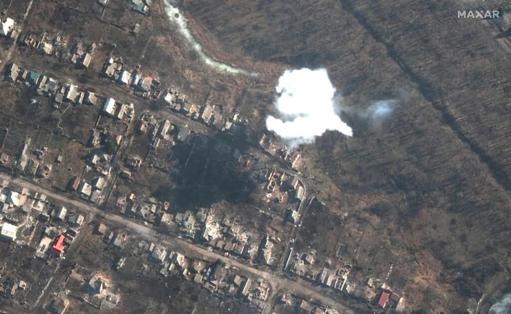 קרב על בחמוט אוקראינה בצילום לוויין 6 במרץ מלחמה רוסיה
