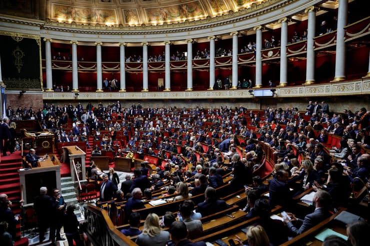 מחאה ב פרלמנט של צרפת הממשלה מעבירה את רפורמת ה פנסיה ללא הצבעה