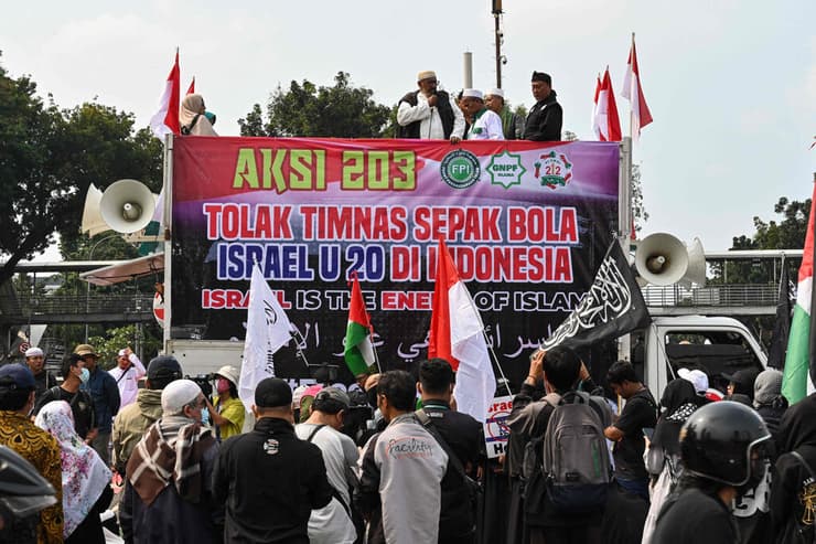 הפגנה נגד השתתפות ישראל במונדיאליטו