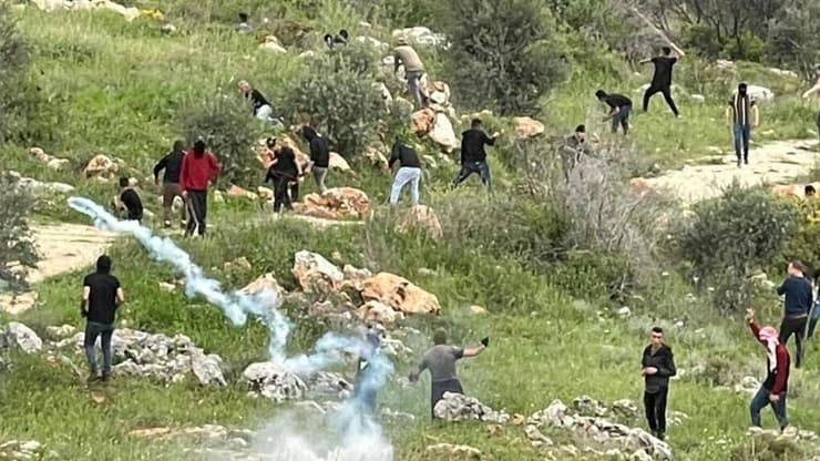עימותים בין פלסטינים לכוחות הביטחון במהלך הצעדה לאביתר